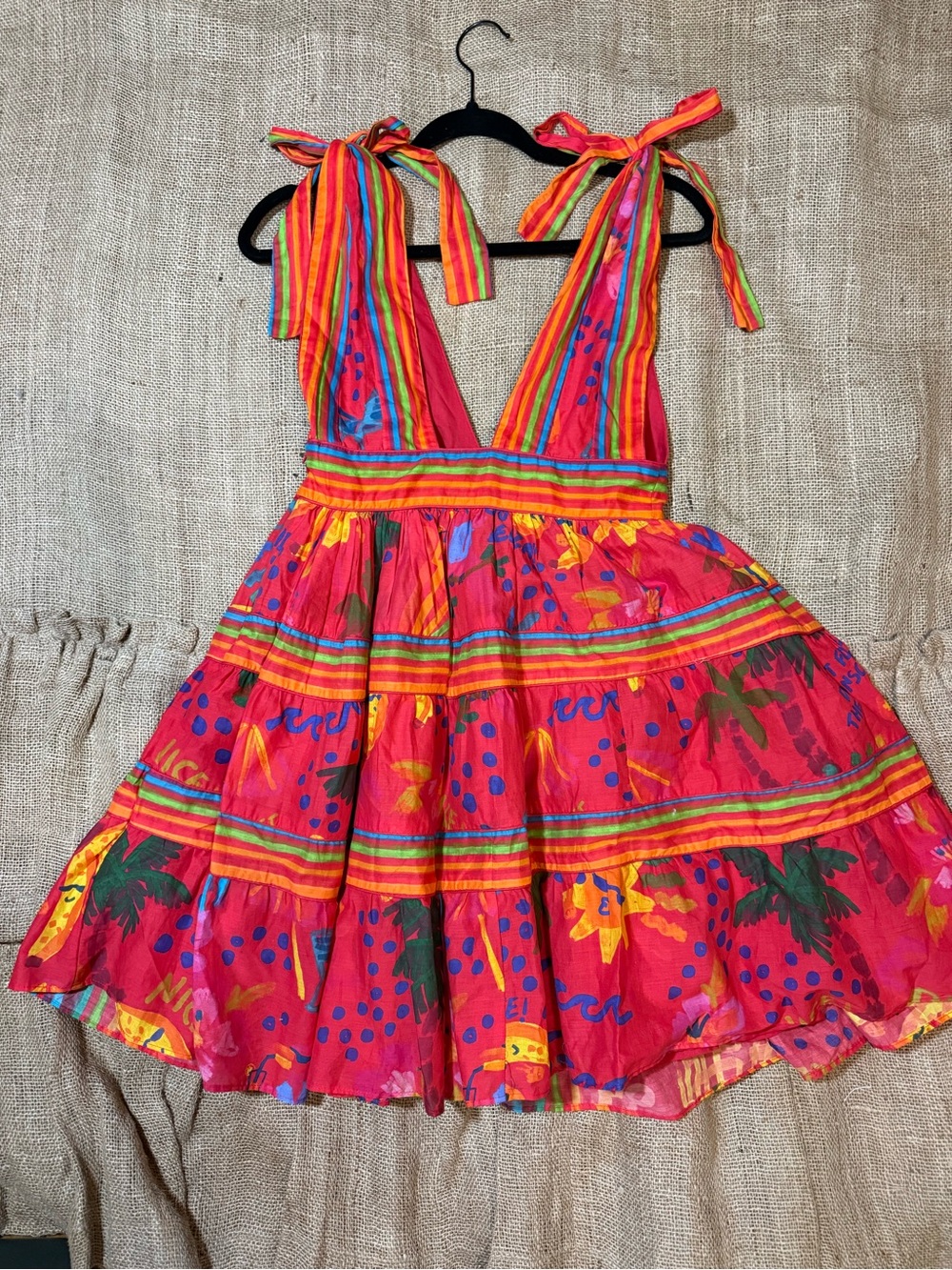 Farm Rio Red Good Vibes Mini Dress - Picture 5 of 10